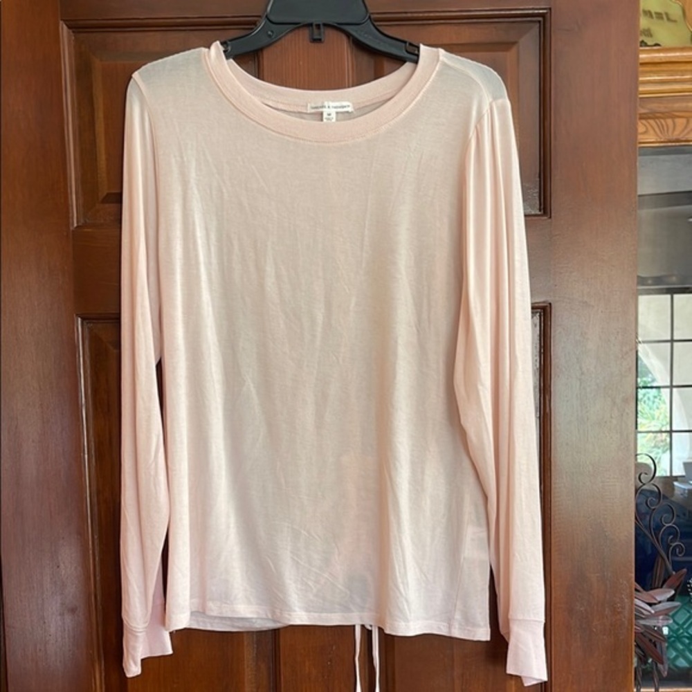 Threads & Thought cinched back long sleeve pullover pink Mediun